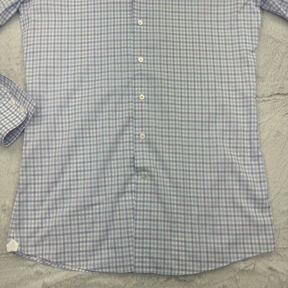 Emanuel Berg Shirt Mens 16 - 36 Multicolor Plaid Modern Long Sleeve Button Down - Picture 3 of 10